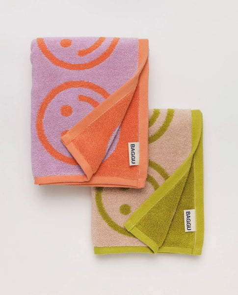 Baggu - Set of 2 Hand Towels - Happy Lilac Ochre