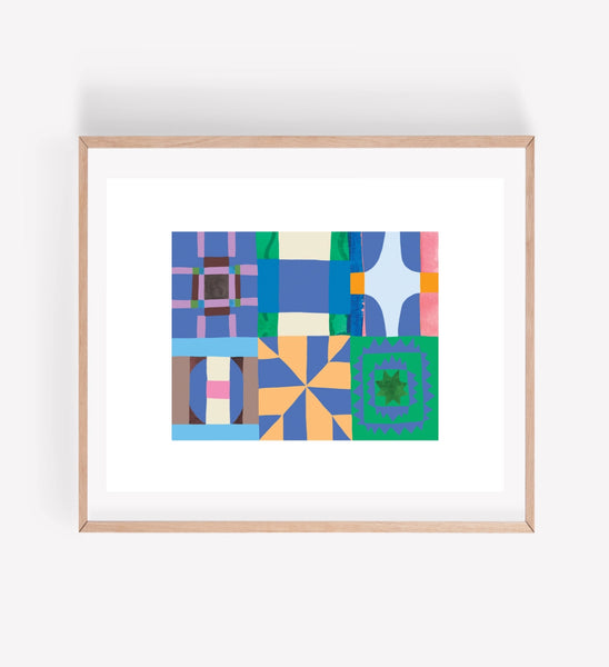Persika Design Co. - “Blue Quilt” Print - 8” x 10” (STORE PICK UP ONLY)