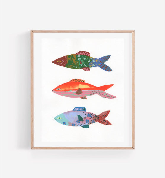 Persika Design Co. - “Three Fish” Print - 11” x 14” (STORE PICK UP ONLY)