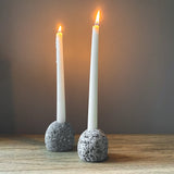 Single Beach Stone Candleholder