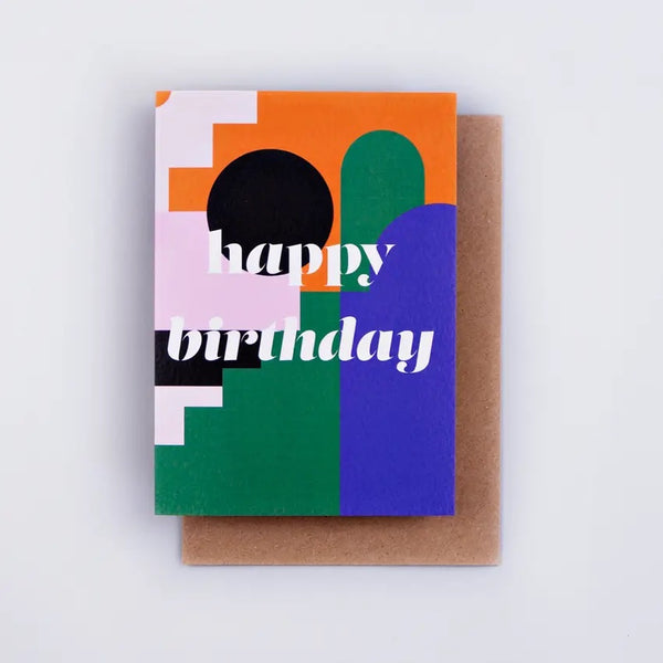 "Happy Birthday" Art Deco Greeting Card