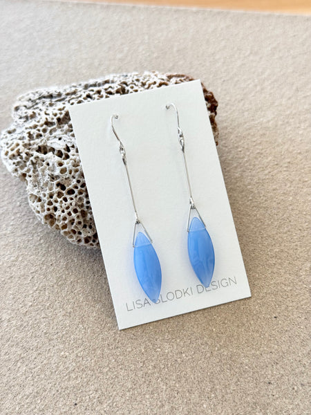 Lisa Slodki - Marquise Earrings - Sterling Silver + Periwinkle Stone