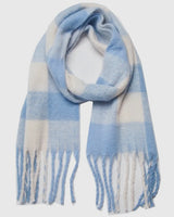 Plaid Scarf - Light Blue / White