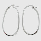 Large Oval Twist Sterling Silver Hoop Earrings