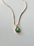 Abalone Gemstone Oval Pendant Necklace