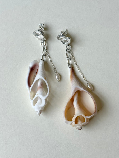 Lauren Landa - Sterling + Shell Earrings with Pearls