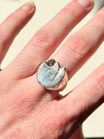 Lauren Landa - Sterling Silver Large Signet W/ Single Sapphire Ring