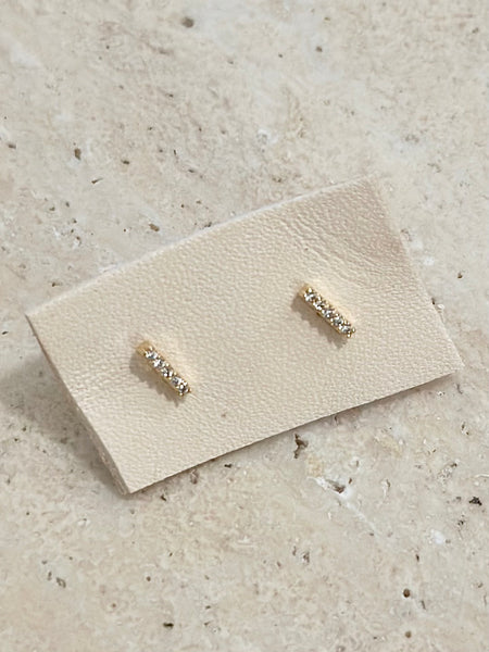 Crystal Bar Stud Earrings