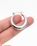 Silver Puffy Hoop Earrings