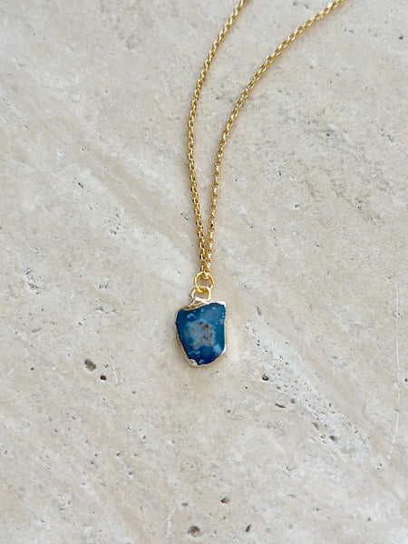 Blue Agate Gemstone Necklace