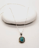 Sterling Silver Copper Turquoise Galaxy Necklace