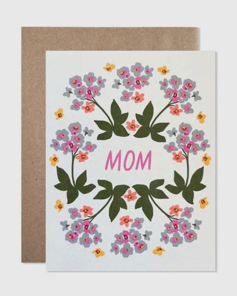 “Mom” Floral Greeting Card