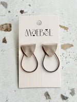 Maebel - Teardrop Stud Earrings - Metallic Silver