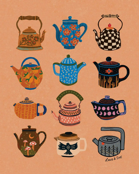 Land + She - Teapots 8x10 Print