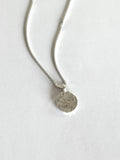 Silver Textured Disc Necklace