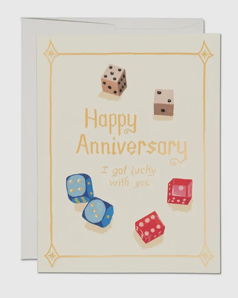 “I Got Lucky With You” Anniversary Greeting Card