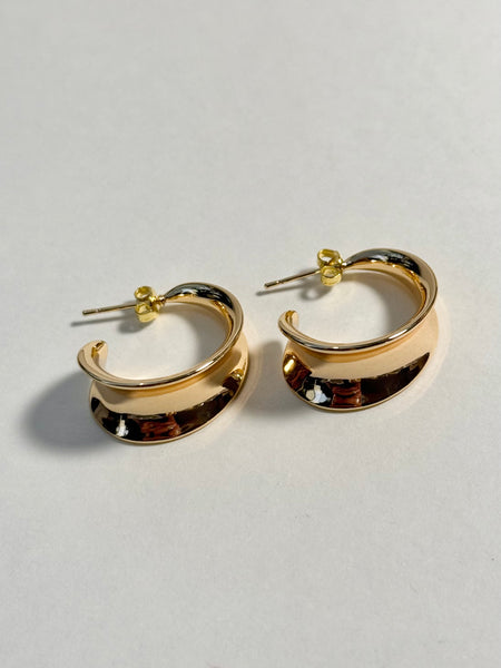 Wide Concave Hoop Earrings
