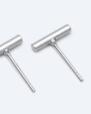 Silver Bar Stud Earrings