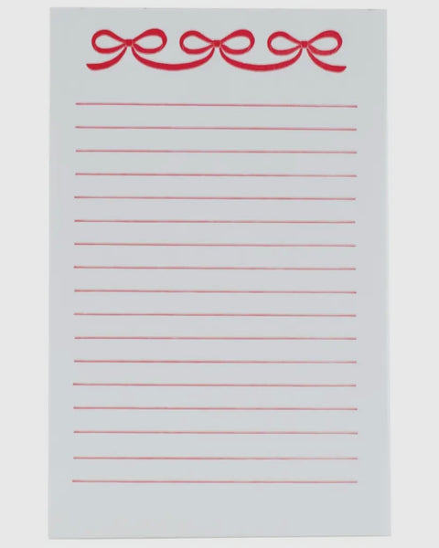 Red Bow Notepad