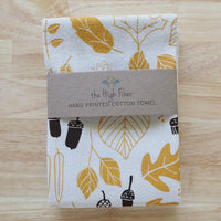 The High Fiber - Autumn Leaves + Acorns Tea Towel