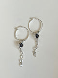 Lauren Landa - Silver + London Blue Topaz Hoop Earrings