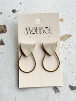 Maebel - Teardrop Stud Earrings - Cream