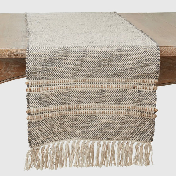 Saro Lifestyle - Striped Tassel Table Runner