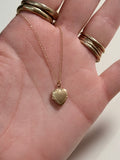 14k Solid Gold Heart Locket Necklace