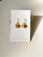 Lisa Slodki - Facet Earrings - Gold Fill + Moonite Yellow