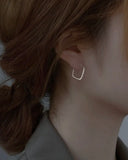 Perimade - Silver Square Hoop Earrings