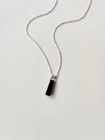 Lisa Slodki - Long Rectangle Necklace - Sterling Silver + Onyx