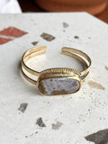 MKE MAE Design - Lavender Ocean Jasper + Brass Cuff Bracelet