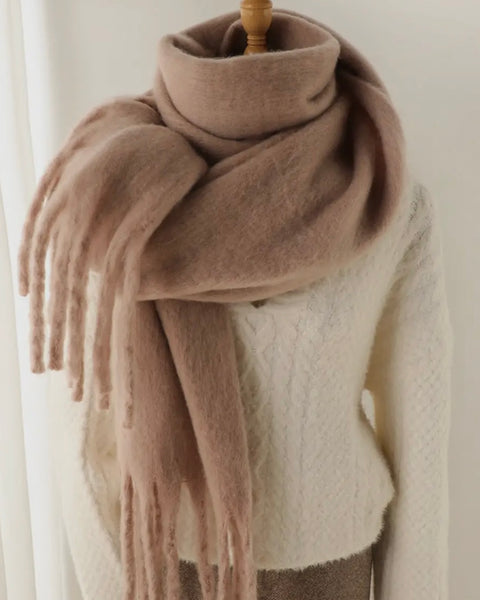 Tassel Scarf - Light Coffee