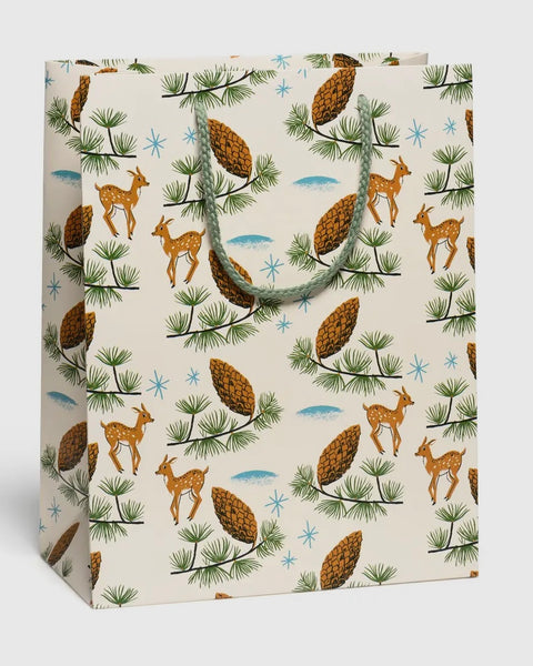Gift Bag - Deer + Pinecones - Large