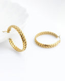 Large Braided Hoop Earrings - Gold
