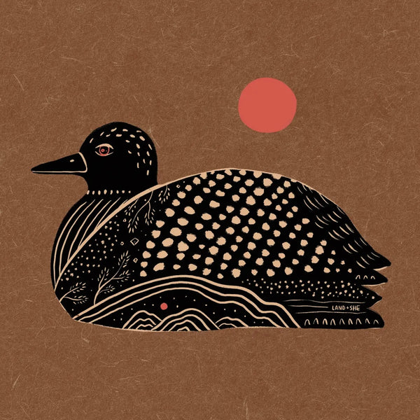 Land + She - Brown Loon 8x8 Print
