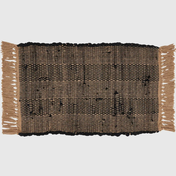 Saro Lifestyle - Striped Chindi Placemat - Black