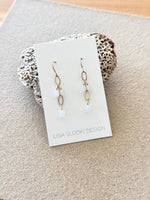 Lisa Slodki - Glass Drop Earrings - Gold Fill + White