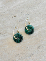 Malachite Hoop Earrings