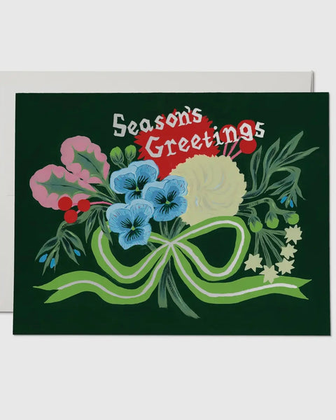 “Season’s Greetings” Bouquet Greeting Card