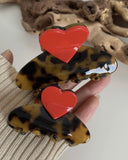 Heart Tortoise Hair Clip - Small