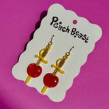 Peach Beast - Cherry Garnish Statement Earrings