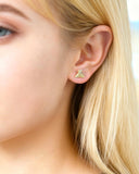 Gold Moth Stud Earrings