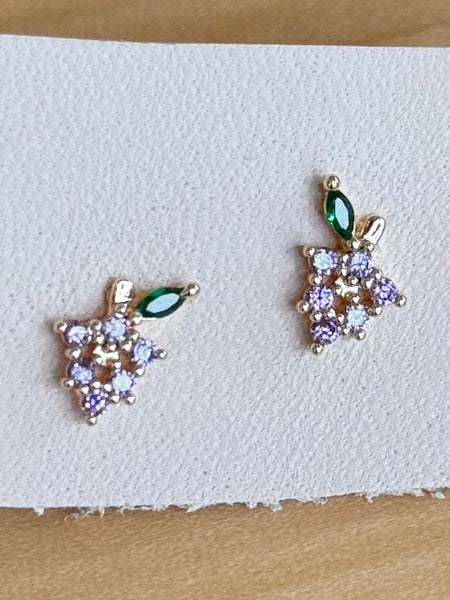 Crystal Grape Stud Earrings
