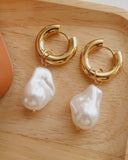 Flânerie - Oceana Large Statement Pearl Hoop Earrings