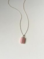 Lisa Slodki - Rectangle Necklace - Sterling Silver + Pink Opal