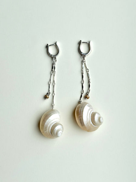 Lauren Landa - Sterling Silver + Turbo Shell Drop Earrings