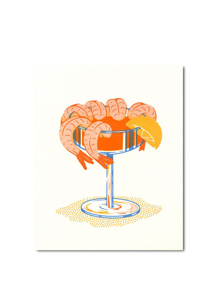 Wit and Co. - Shrimp Cocktail Risograph Print