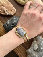 MKE MAE Design - Lavender Ocean Jasper + Brass Cuff Bracelet