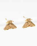 Gold Moth Stud Earrings